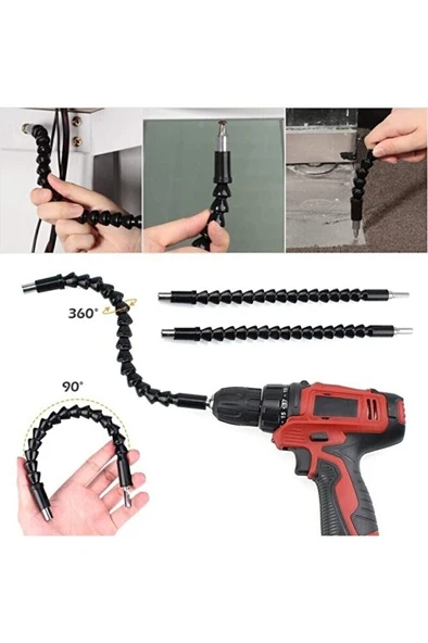 Esnek Matkap Ucu Körüklü Oynarbaşlıklı Uzatma Şarjlı Vidalama Ucu Vida CN ürün görseli