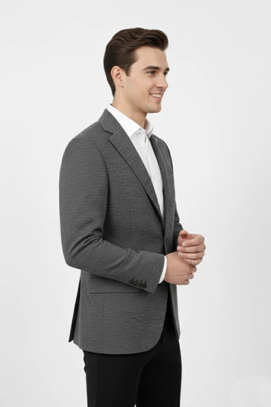 Erkek Tek Spor Ceket Çift Yırtmaçlı BGL-ST04980 - Resim 4