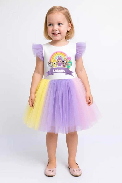 arya kostüm çocuk kostüm Labubu Elbise 3-10 Yaş Kız Çocuk Kostüm Parti ve Doğum Günü Elbisesi ürün görseli