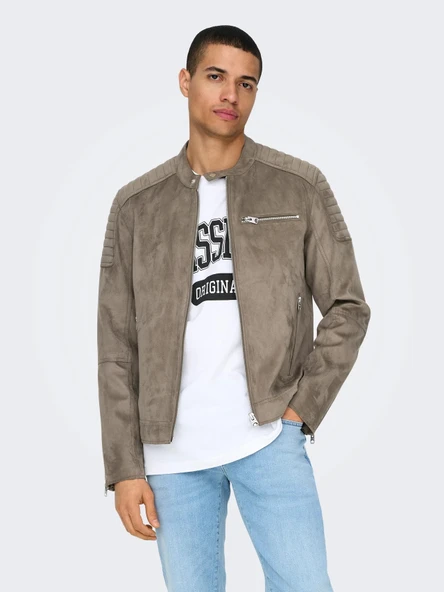 22029650 ONSGUS FAUX SUEDE RACER JACKET OTW NOOS ürün görseli
