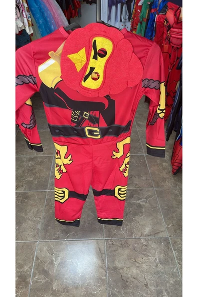 arya kostüm Ninja Kostümü Çocuk 3-8 Yaş Arası – Erkek Çocuk Savaşçı Kostüm Setİ - Resim 2