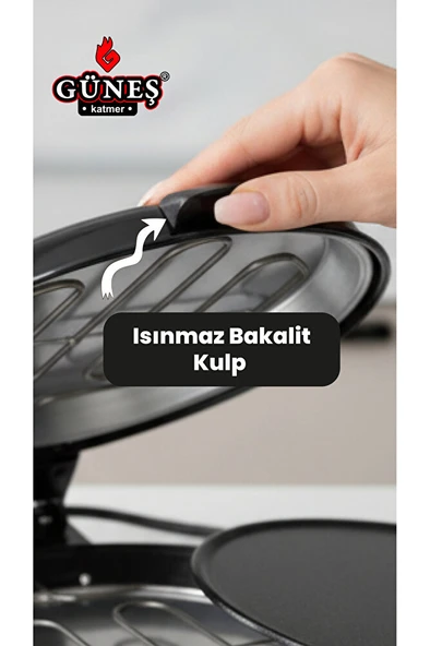 Multıcooker 10 in 1 Pizza Lahmacun ve Tandır Ekmeği Katmer Makinesi I Yapışmaz granit tepsi - Resim 5