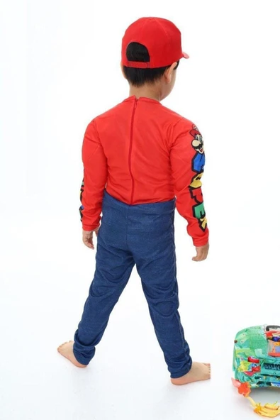 3A MODA ÇOCUK KOSTÜM Super Mario Çocuk Kostümü 4-10 Yaş Erkek Kostüm Seti - Resim 5