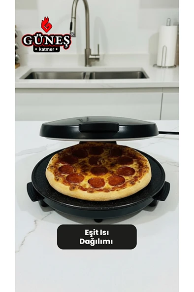 Multıcooker 10 in 1 Pizza Lahmacun ve Tandır Ekmeği Katmer Makinesi I Yapışmaz granit tepsi - Resim 2