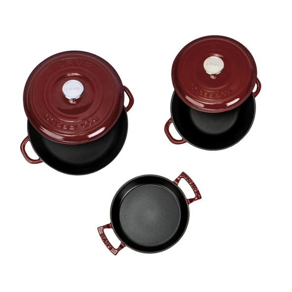 LAVA Döküm Bordo Serisi 5 Parça Set – Sıcak Lezzetler, Göz Alıcı Renk - Resim 3