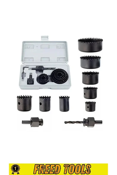 11 Parça Profesyonel Panç Seti Kartonpiyer Sunta Alçıpan Delici Testere Takımı Kartonpiyer Açma - Resim 4