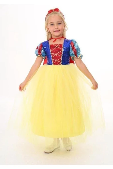 MODA KIZ ÇOCUK KOSTÜMÜ Pamuk Prenses Kostümü 3-10 Yaş – Kız Çocuk Prenses Elbisesi - Resim 3