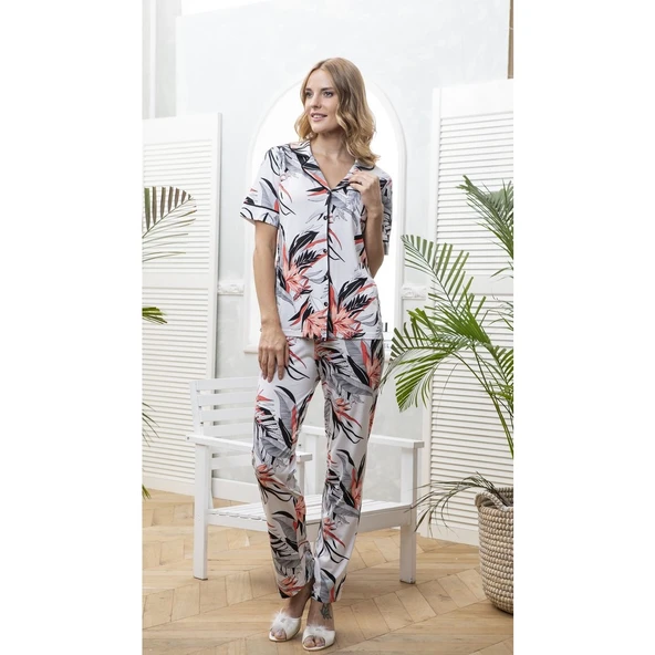 Flz Boydan Düğmeli Pijama Takımı S BEDEN - Resim 2