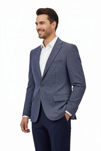 Erkek Tek Spor Ceket Çift Yırtmaçlı BGL-ST04980 - Resim 5