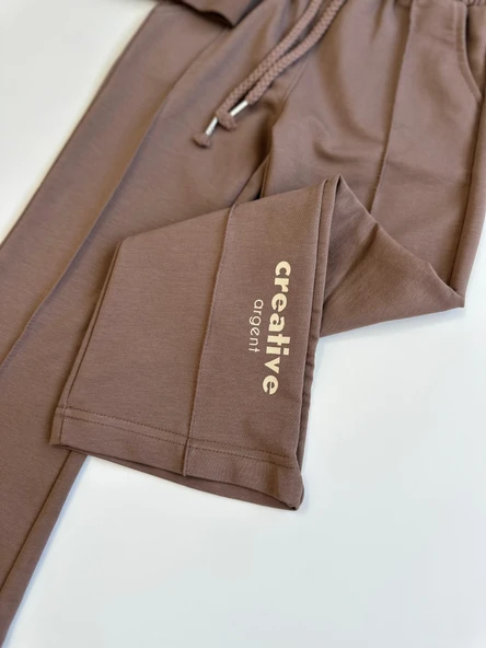 Beli Lastikli Vizon Kız Çocuk Eşofman Takımı - Resim 3