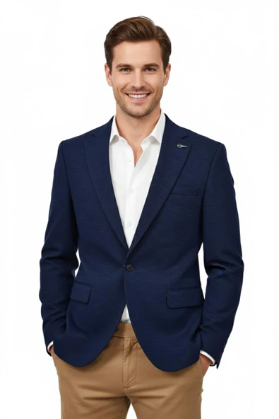 Erkek Tek Spor Ceket Çift Yırtmaçlı BGL-ST04982 - Resim 3