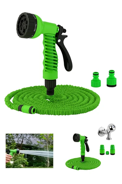 Uzayan Balkon Bahçe Araba Yıkama Püskürtme Hortumu 7.5 M Rakorlu Musluklara Uygun ürün görseli