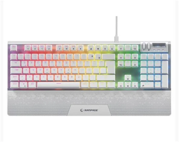 Rampage Carbon Beyaz RGB Q Gaming Oyuncu Klavye Bilek Destekli Red Switch ürün görseli