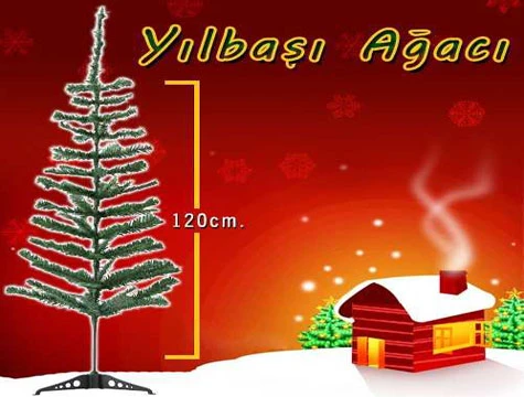 Yılbaşı Çam Ağacı Gür Dallar 120 cm - Resim 2