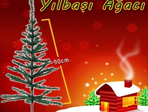 Yılbaşı Çam Ağacı Gür Dallar 90 cm - Resim 2