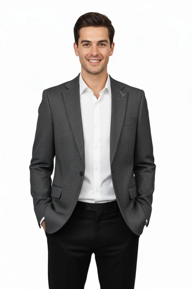 Erkek Tek Spor Ceket Çift Yırtmaçlı BGL-ST04982 - Resim 5