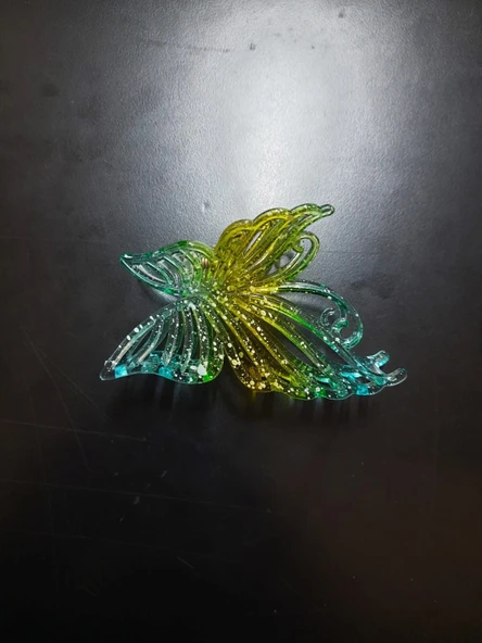 Çift Renkli Kelebek Saç Tokası Mandallı Ahtapot Toka - Resim 4