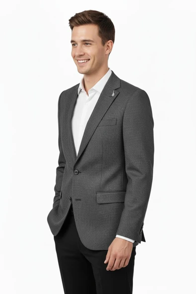 Erkek Tek Spor Ceket Çift Yırtmaçlı BGL-ST04982 - Resim 12