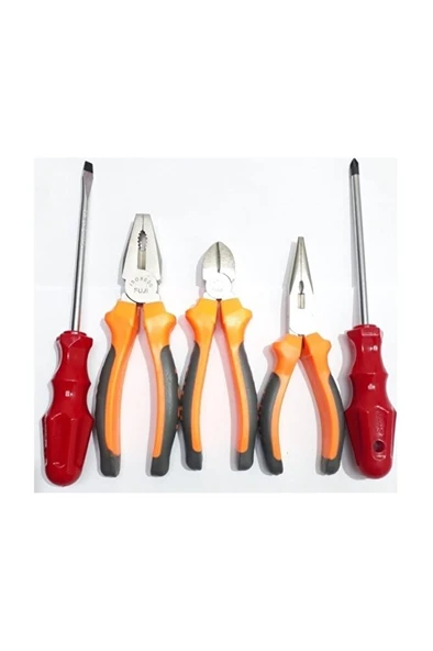 Pense + Kargaburun + Yan Keski + Düz Tornavida + Yıldız Tornavida 5'li Set ürün görseli