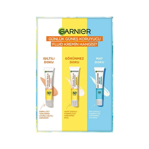 Garnier Saf ve Temiz Bha Niasinamid Günlük Güneş Koruyucu Fluid Yüz Kremi SPF50 40ML - Resim 2