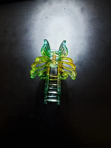 Çift Renkli Kelebek Saç Tokası Mandallı Ahtapot Toka - Resim 3