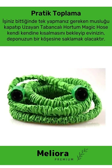 Dayanıklı Kırılmaz 3 Modlu Uzayan Bahçe Sulama Araç Yıkama Hortumu 5 /15 Metre - Resim 4