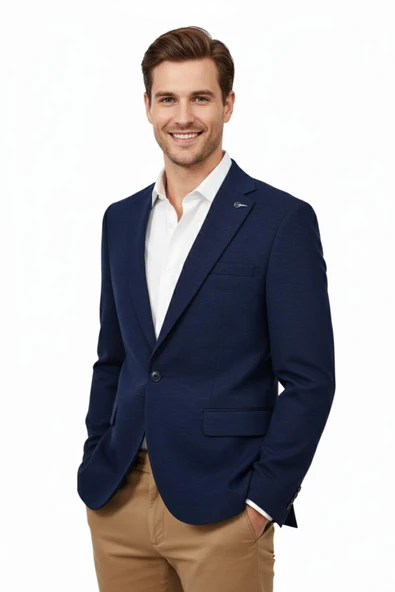 Erkek Tek Spor Ceket Çift Yırtmaçlı BGL-ST04982 - Resim 9