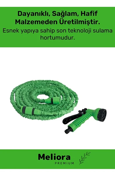 Dayanıklı Kırılmaz 3 Modlu Uzayan Bahçe Sulama Araç Yıkama Hortumu 5 /15 Metre - Resim 7