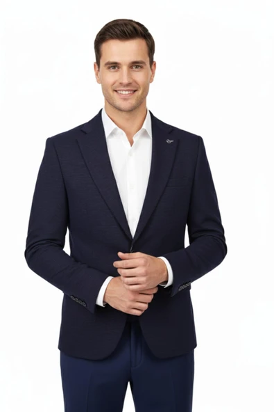 Erkek Tek Spor Ceket Çift Yırtmaçlı BGL-ST04982 - Resim 4