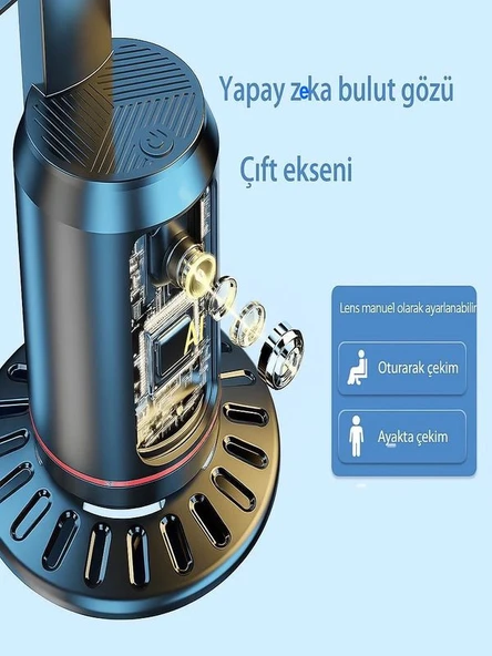 360 Yüz Takipli RGB Işıklı Profesyonel Gimbal Tripod Telefon Sabitleyici Fotoğraf Video - Resim 5