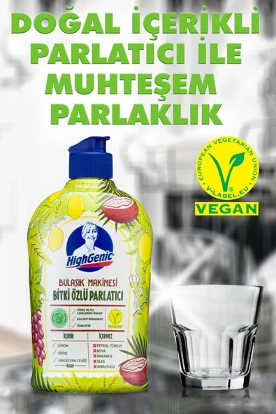 Highgenic Bitki Özlü Bulaşık Makine Parlatıcısı 500 ml - Resim 3
