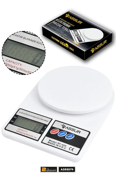 Assur Dijital Mutfak Terazisi 1 Gr 10 Kg Hassas Ölçüm Tartı Hassas Terazi ürün görseli 1