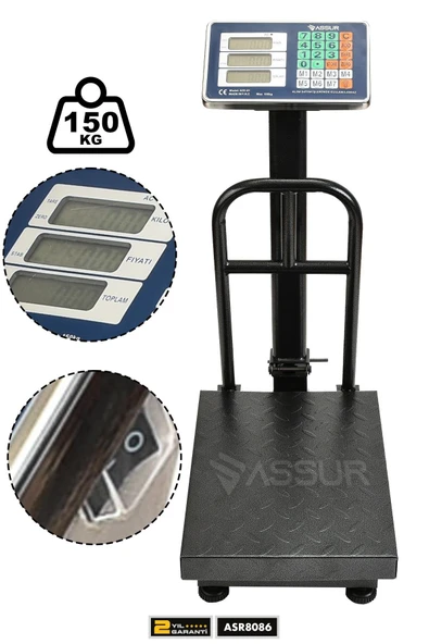 Assur 150 Kg Kantar Hassasiyetli Katlanabilir Dijital Elektronik Terazi ürün görseli 1