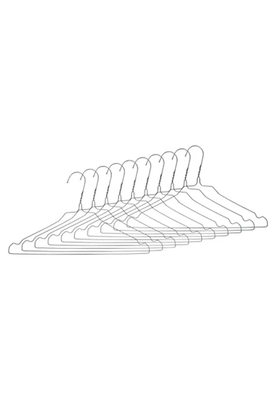 10 Adet Tel Elbise Askısı Kıyafet Pantolon Askısı - Resim 2