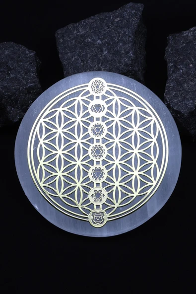 Selenit Doğal Taş Lazer İşlemeli Parça - DT-2640 ürün görseli 1