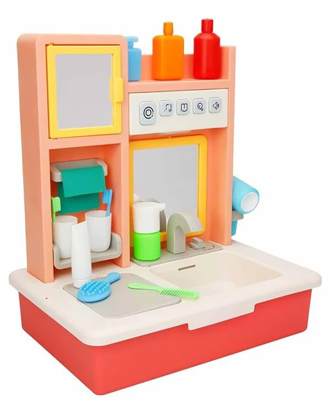 Kayyum Oyuncak Eğitici Modern Banyo Seti Müzikli Işıklı Pembe 7040 - Resim 2