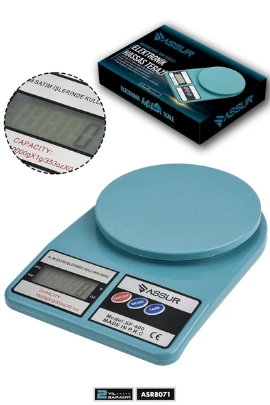 Assur Dijital Mutfak Terazisi 1 Gr 10 Kg Hassas Ölçüm Tartı Hassas Terazi ürün görseli 1