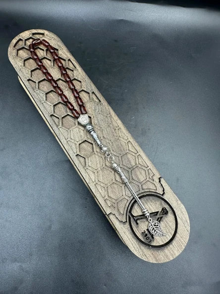 Ay Yılldız Alpaka Püskül  Ateş Kehribar Tespih - Resim 4