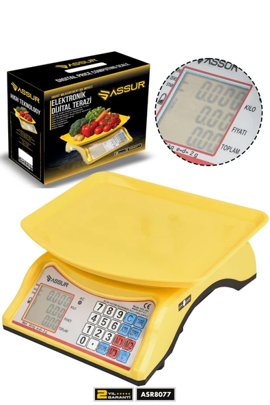 Assur Akülü Dijital Mutfak Terazisi 2 Gr 40 Kg Şarjlı Hassas Ölçüm Tartı Hassas Terazi ürün görseli 1