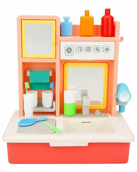 Kayyum Oyuncak Eğitici Modern Banyo Seti Müzikli Işıklı Pembe 7040 - Resim 3