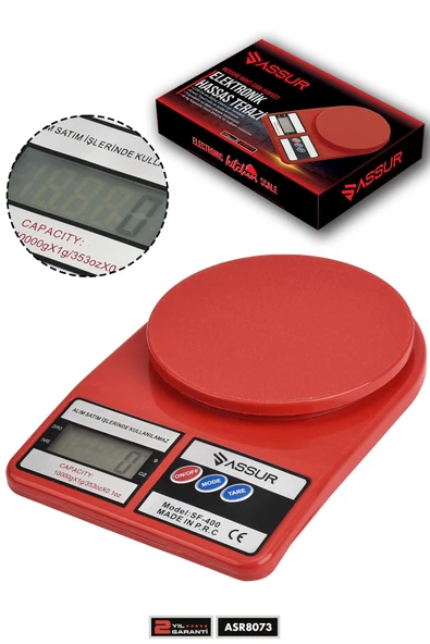 Assur Dijital Mutfak Terazisi 1 Gr 10 Kg Hassas Ölçüm Tartı Hassas Terazi ürün görseli 1
