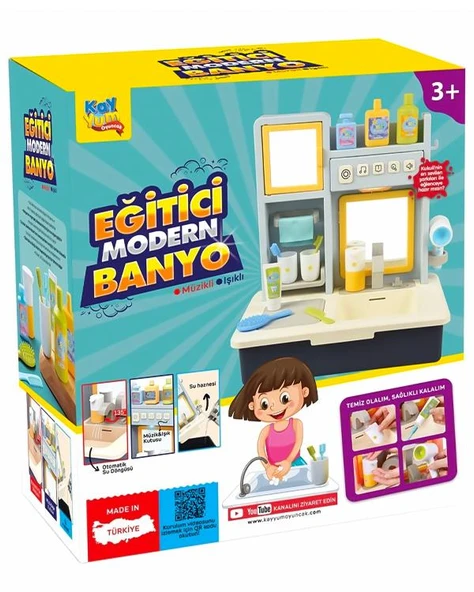 Kayyum Oyuncak Eğitici Modern Banyo Seti Müzikli Işıklı Mavi 7041 ürün görseli