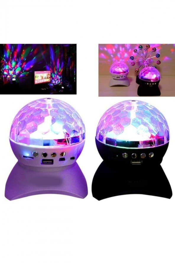 Parti Malzemesi Sese Duyarlı Bluetoothlu Led Küre Disko Topu Renkli Işıklı Lazer - 2