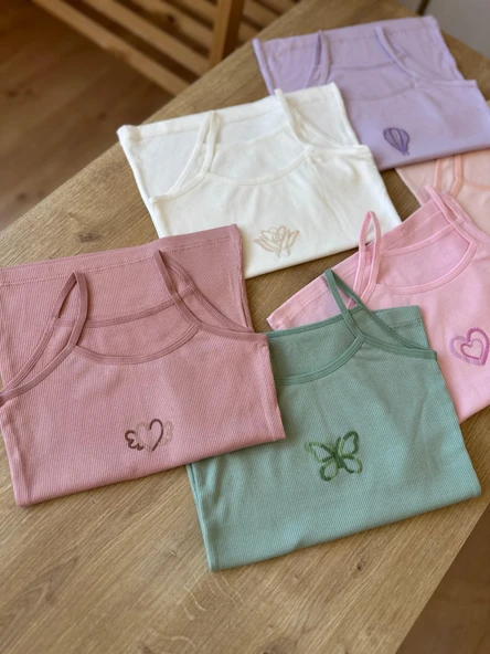 Pembe Kız Çocuk Askılı Atlet ve Boxer Seti ürün görseli