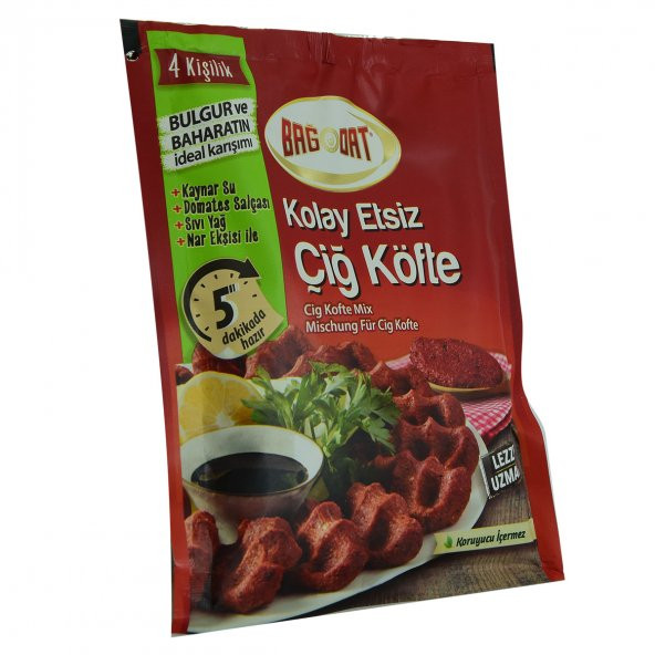 Kolay Etsiz Çiğ Köfte Bulgur ve Baharat Karışımı 4 Kişilik 120 Gr Paket - 5