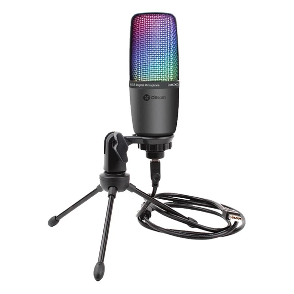 Dexim DMK003 RGB Tripodlu Oyuncu ve Yayıncı Mikrofonu ürün görseli