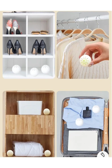 6 Lı Koku Giderici Top Ayakkabı Çamaşır Sepeti Çamaşır Dolabı Koku Giderici Fresh ürün görseli 1