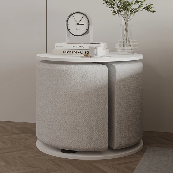 Vexana Puflu Yan Sehpa – Saklanabilir Puflu Servis Sehpası - Resim 3