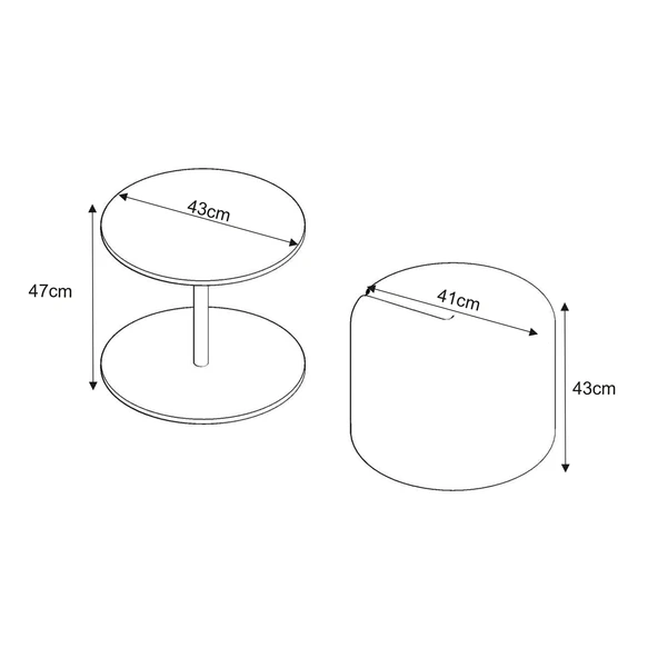 Vexana Puflu Yan Sehpa – Saklanabilir Puflu Servis Sehpası - Resim 5