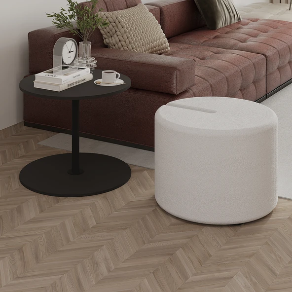 Vexana Puflu Yan Sehpa – Saklanabilir Puflu Servis Sehpası ürün görseli